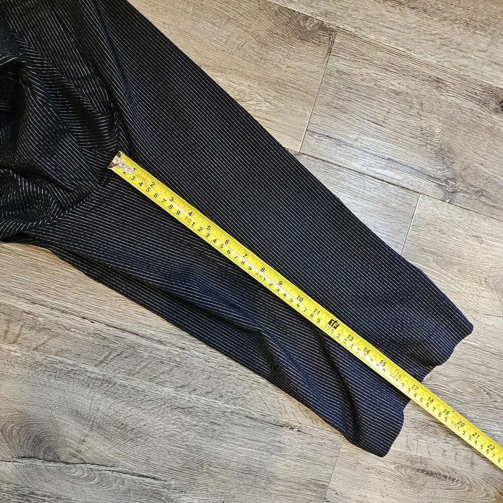 women's black pinstripe capri pants size 14 alt hipster rocker twee y2k 2010s - Picture 8 of 11